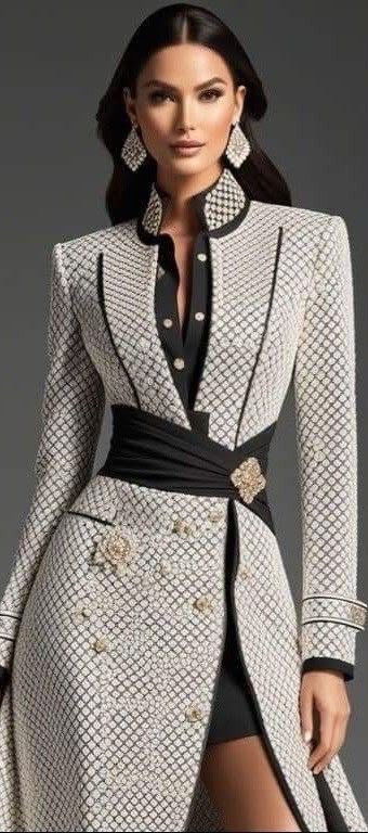Pearl Grid Elegance Blazer Dress