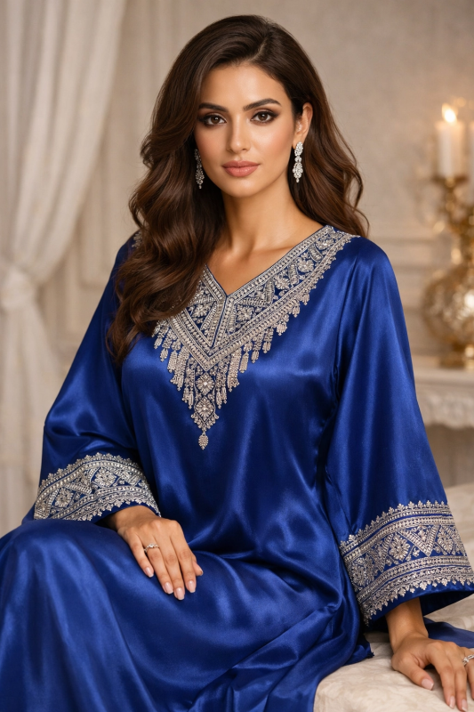 Elegant Royal Blue Kaftan