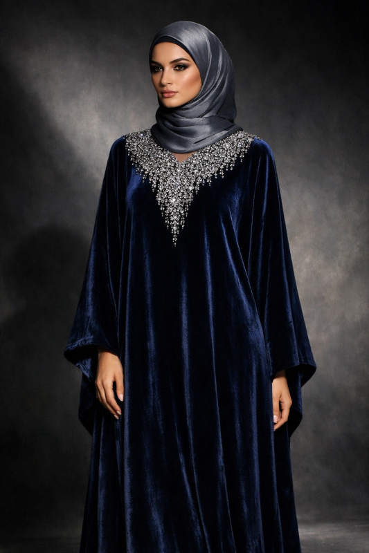 Embellished Velvet Kaftan