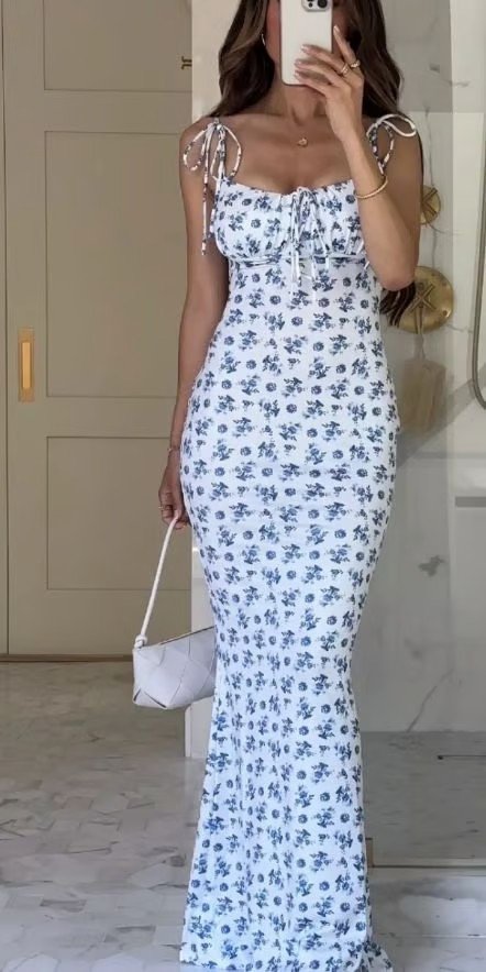 White Floral Maxi Dress