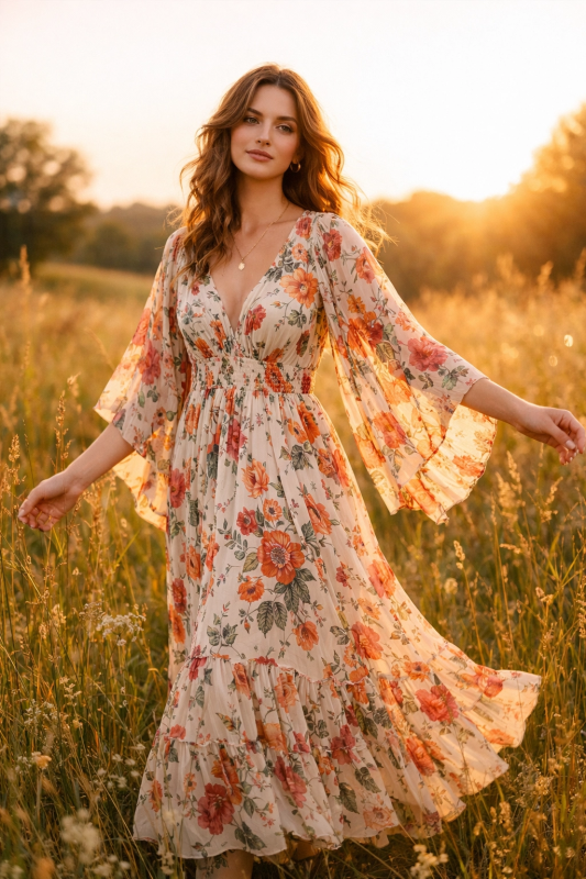 Floral Bohemian Maxi Dress