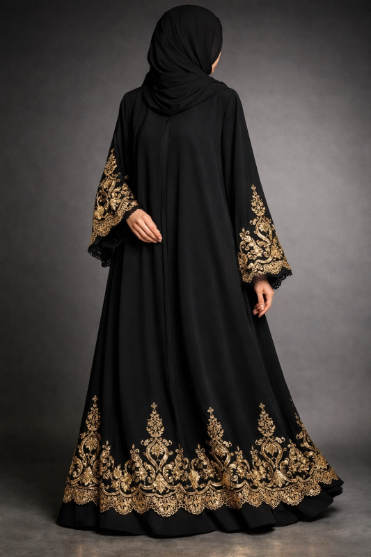 Black Embroidered Abaya